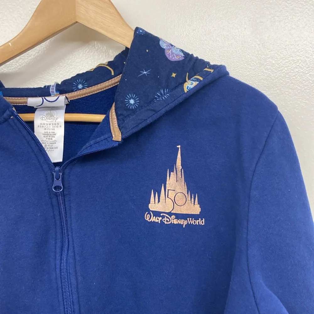 Disney World Blue Hoodie 50th Anniversary Sweatshirt Hoodie Zipper 3X Un… - Picture 9 of 14